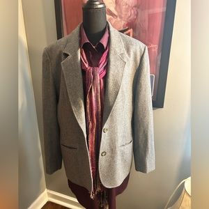 Pendleton Classic Style Women’s Gray Wool Blazer, size 16 VGUC